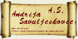 Andrija Savuljesković vizit kartica